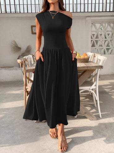 best selling midi dress Pleated Halter Midi Dress